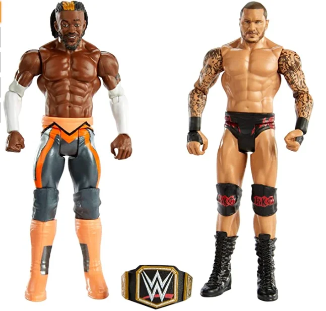 WWE Kofi Kingston Battle Pack Series 67 with Two 6 inch Articulated movable plastic custom Action Figures Ring Gear