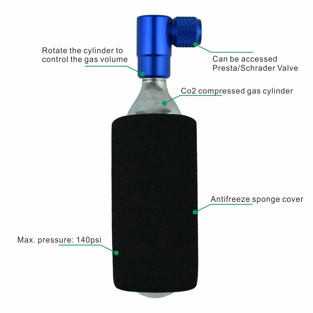 Customized Cycling Accessories Mountain Bicycle Tyre Air Pump CO2 Bike Inflator