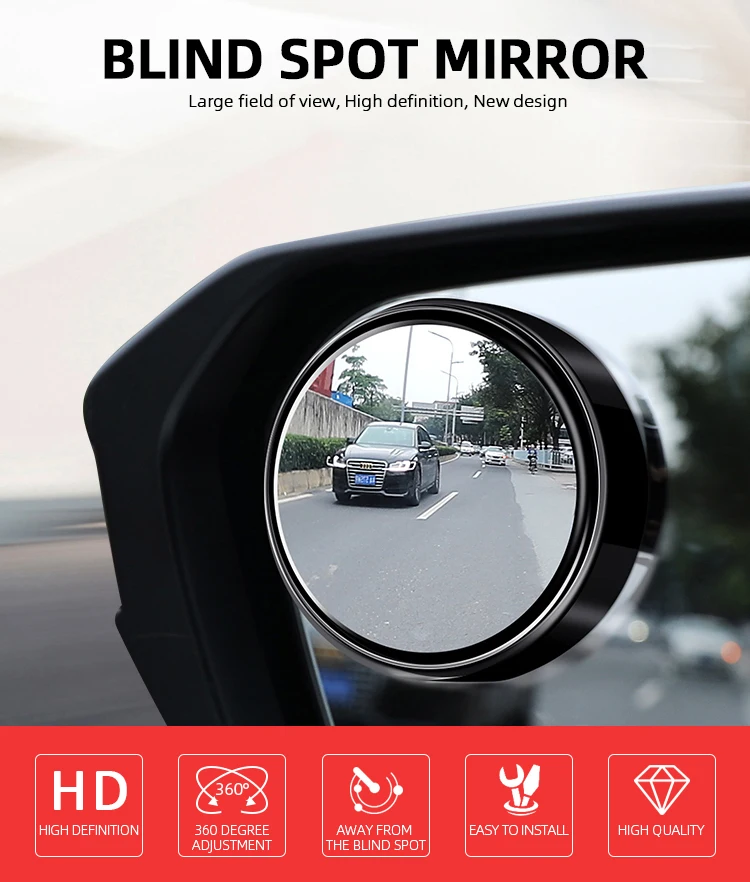Universal Car Adjustable Rotation Wide Angle Round Convex Rear View Blind Spot Mirror Driving Safety Rearview Auxiliary Mirror