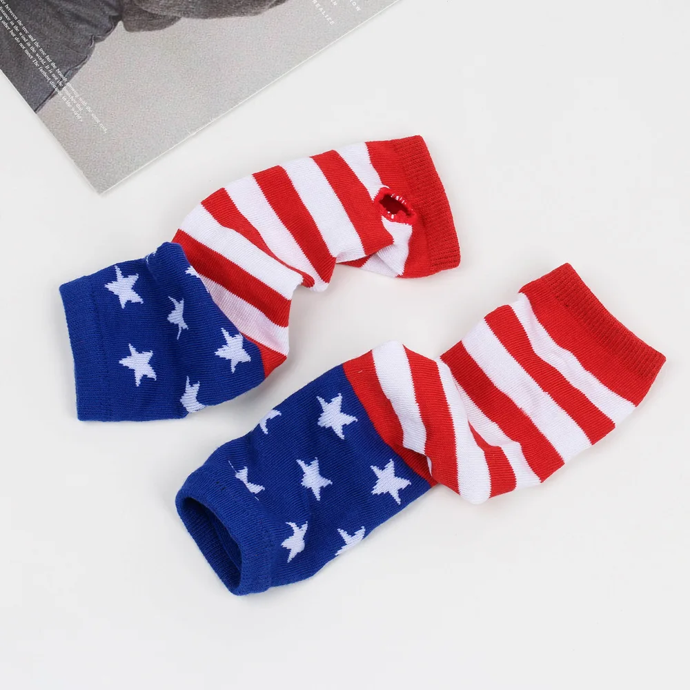 4th of July Independence Day Stars Stripe Thigh Socks Gloves Women Stockings American Flag Stockings Over the Knee Socks