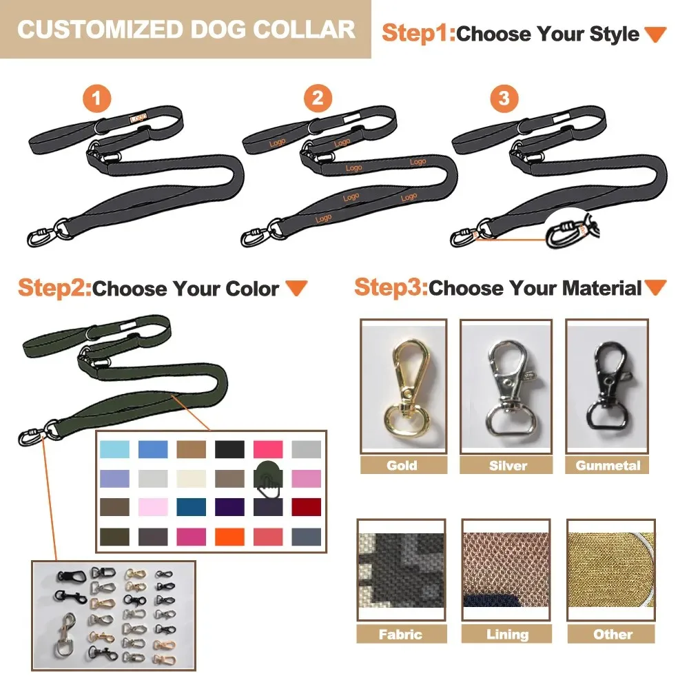 Custom Logo 47inches Nylon Bungee Pet Lead Swivel Carabiner Dog Leash Heavy Duty Dog Leash with Car Seat Belt Fast Delivery