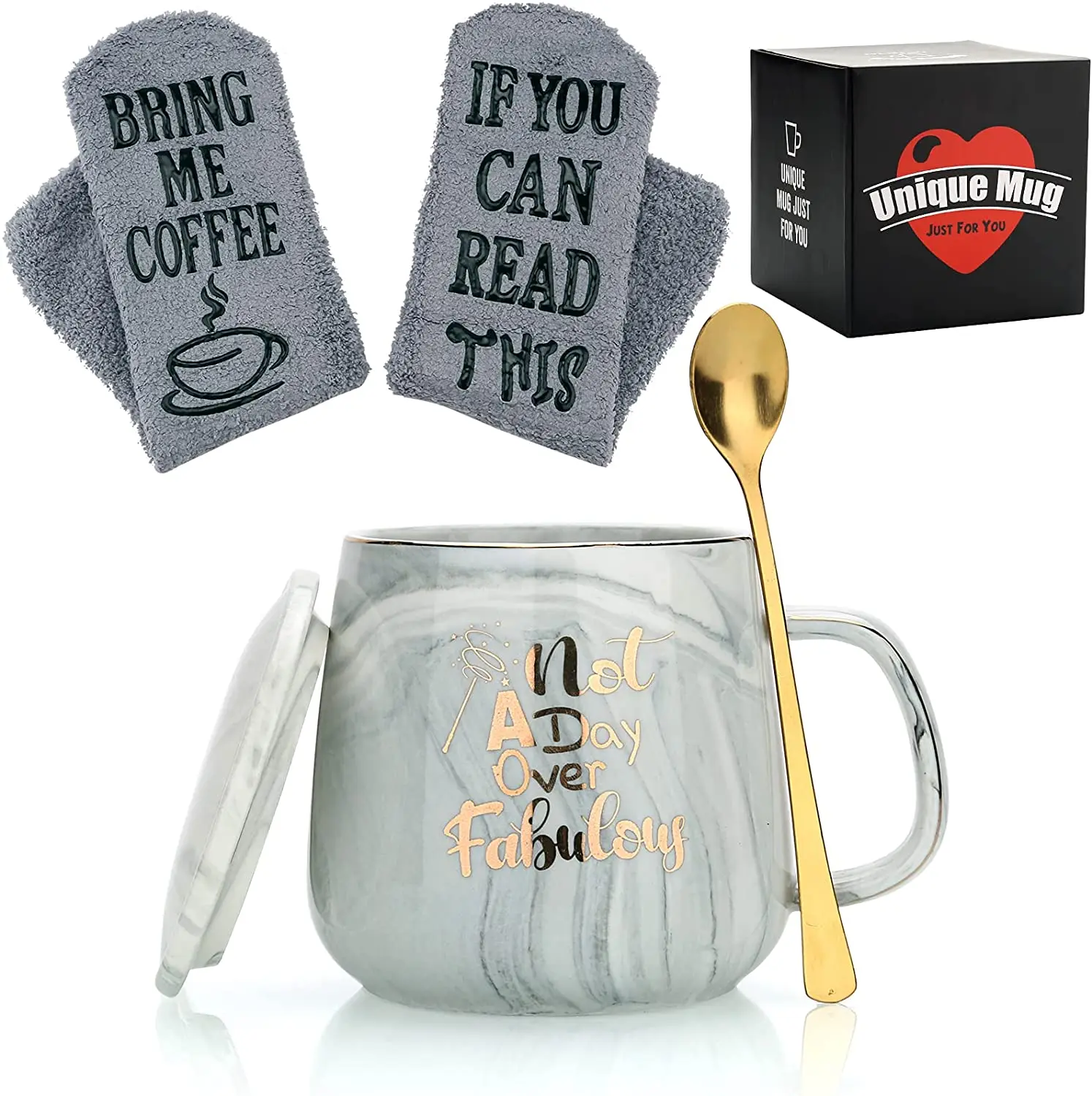 Popular Top Grade Ceramics 14 Oz Blue Coffee Mug With Coffee Sock