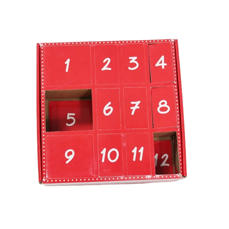 2023 Wholesale custom logo Cardboard Christmas advent calendar box fidget toy 12 Days advent calendar box