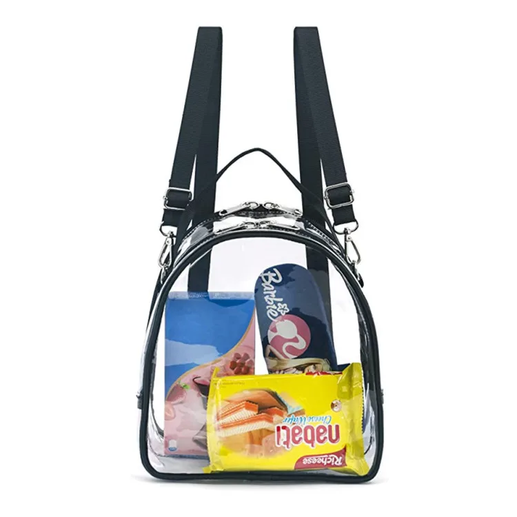 PVC Transparent School Bag for Women Men See Through Large Capacity Backpack Solid Clear Travel Back Bag 2022