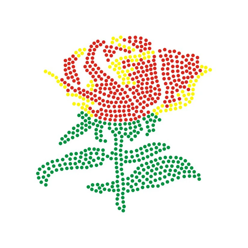 Custom Beautiful Flower Rhinestone Design Motifs Rhinestud Crystal Nailhead Bling Rhinestone Patches