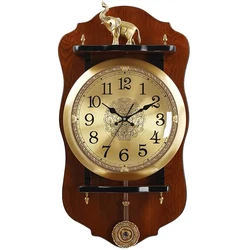 Yiwu Huifeng High Quality Little Golden Elephant Classic Style Pendulum Swing Wall Clock