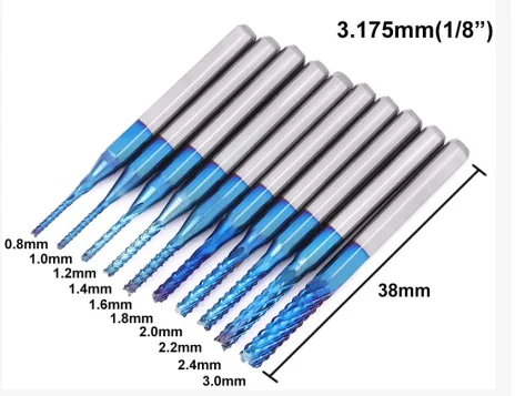 Tungsten Carbide Straight Shank PCB Engraving Machine Milling Cutter Corn Open Rough Skin Milling Cutter V Drill