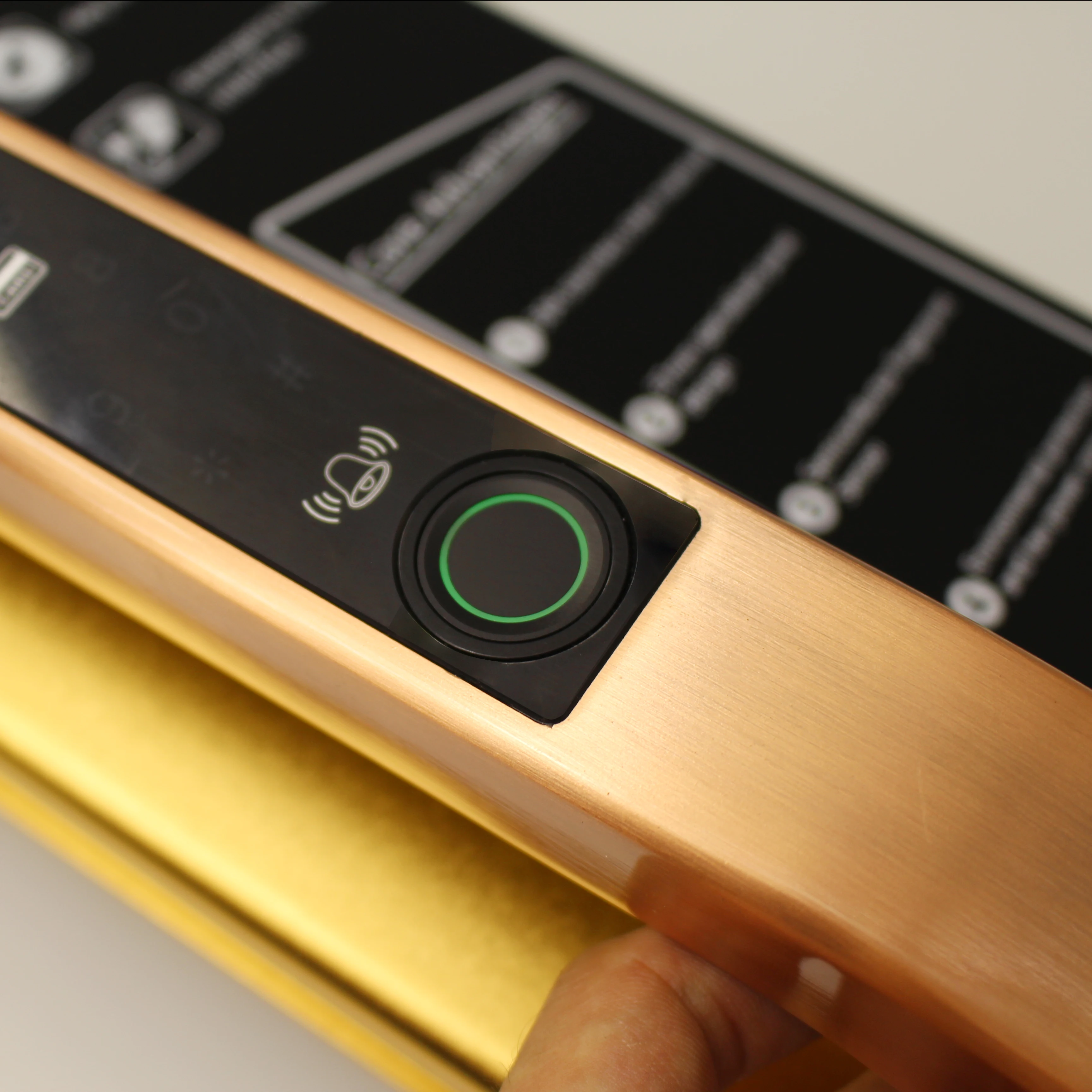 304 Stainless Steel Fingerprint and Keyless Door Lock for Aluminum Sliding Door