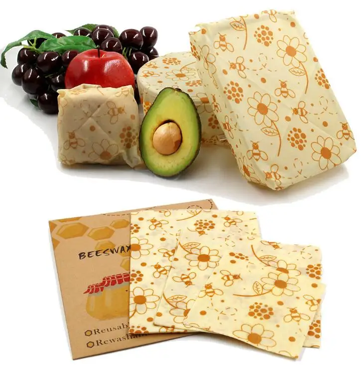 3 pack sustainable food storage wraps eco friendly reusable organic beeswax food wrap