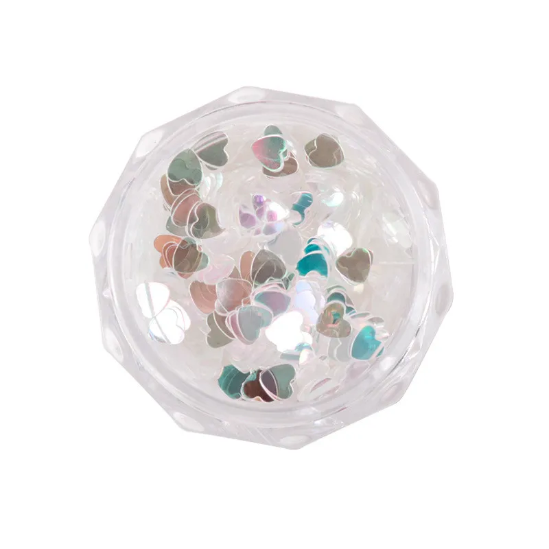 Nail art decoration Thin glitter mirror shining silver pentagram love reflective nail glitter