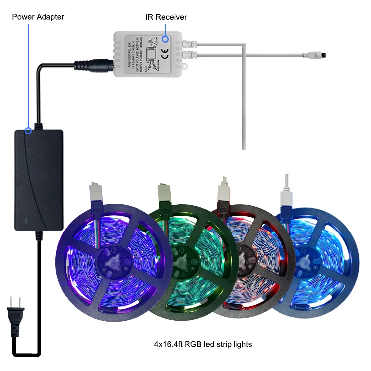 Outdoor RGB LED Strip 10M 65.6FT 44 Keys IR Remote Control DIY Mode Color Changing