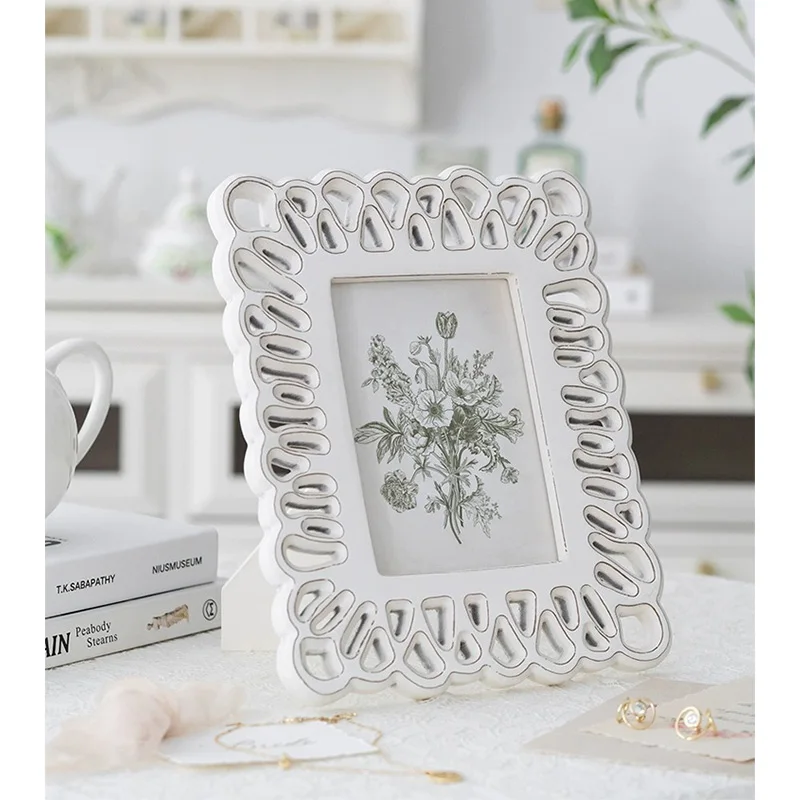 Retro minimalist decorative picture frame embossed handmade art photo frame wedding photography prop wood nordic photo frame