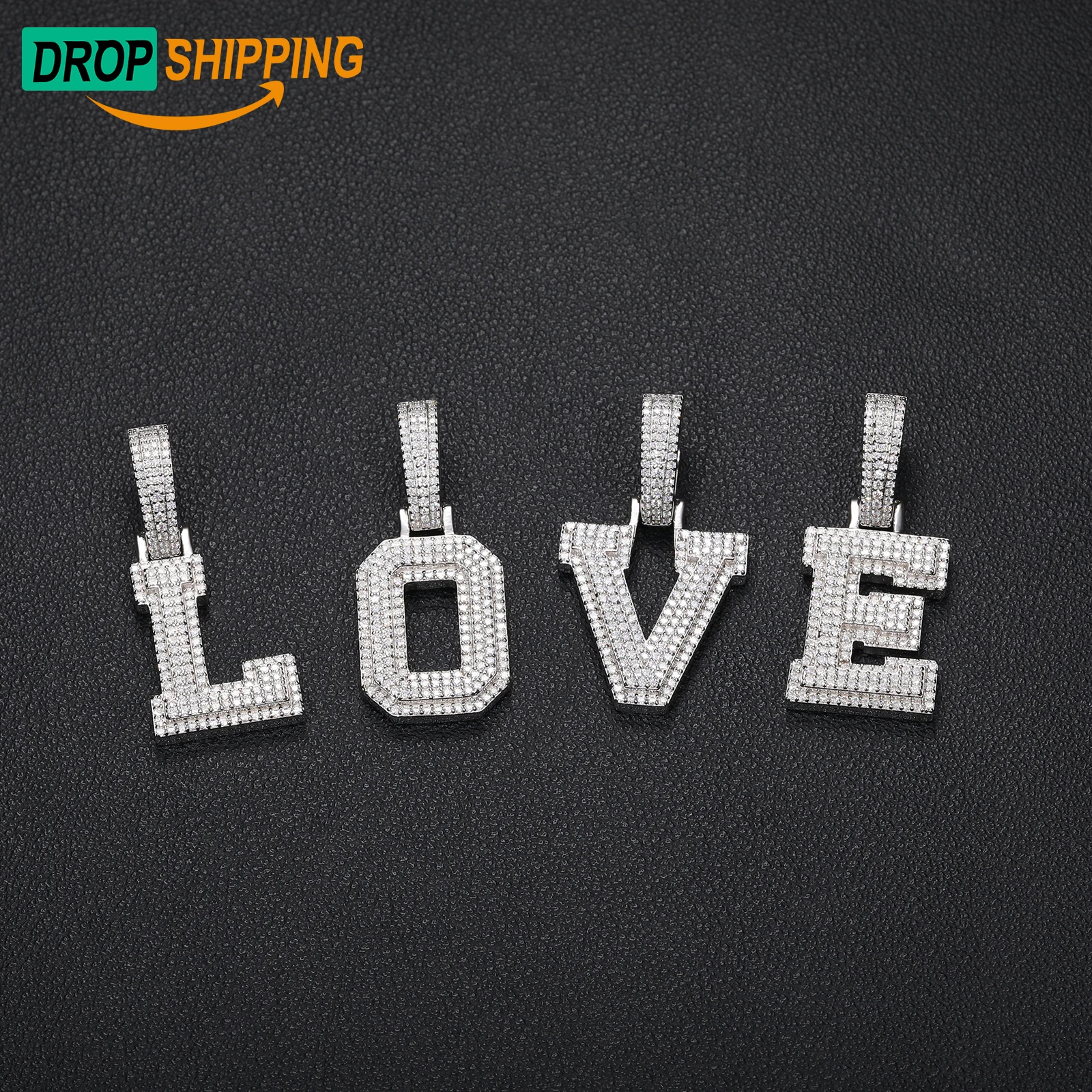 Прямая поставка ювелирные изделия в стиле хип-хоп мужской подарок золото 925 серебро VVS Moissanite бриллиант A-Z буква со льдом