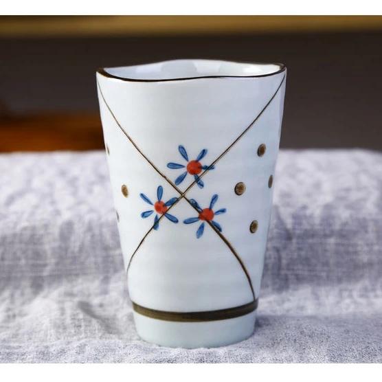 Japanese and Korean hand-painted underglaze ceramic wave cup water cup tableware big tea cup