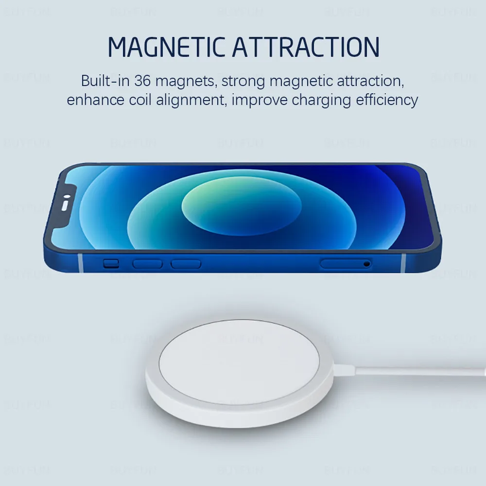 
15W for iphone 12 magnetic wireless charger qi fast wireless charger Pad for airpods for iphone magsafe wireless charger 
