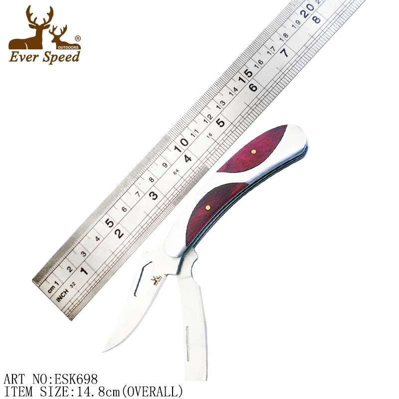 Stainless blade camping Rosewood handle pocket folding tactical knife survival