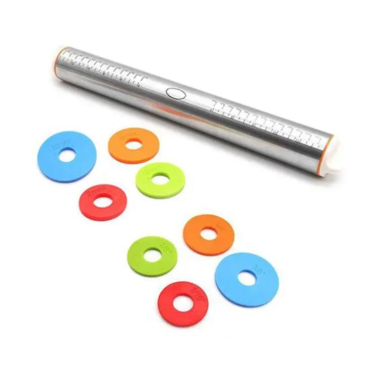 
New product ideas 2021 Home Use Stainless Steel Adjustable Rolling Pin With Measurement Gift Two Cake Molds Fine quality 
