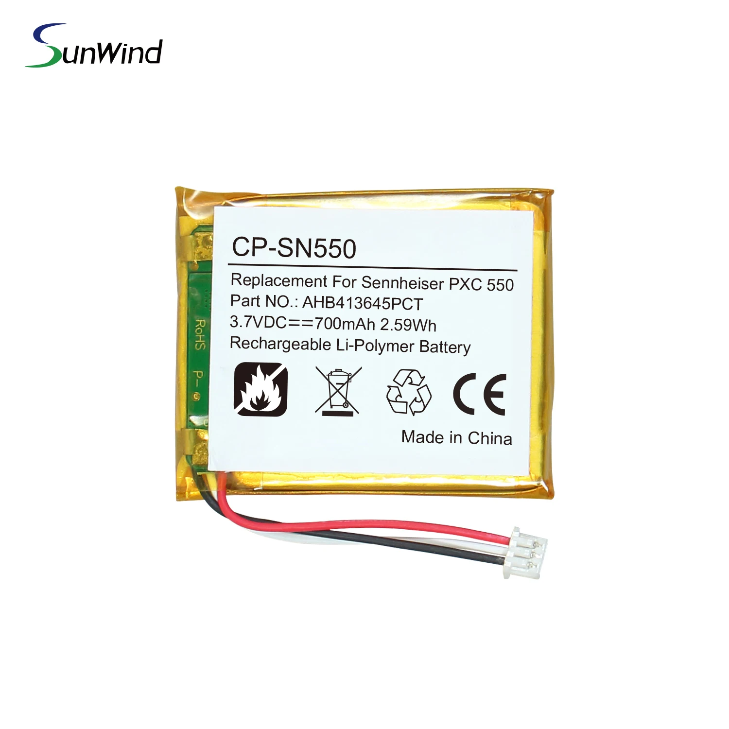 3.7V Replacement POS Terminal Battery for Sennheiser PAX SN550 700mah