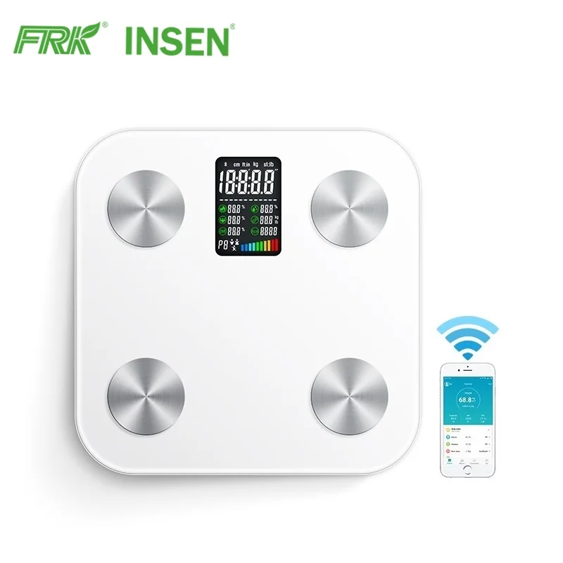 Colorful LCD Smart Digit 180Kg 396Lb Bathroom Home Weight And Body Fat Scales