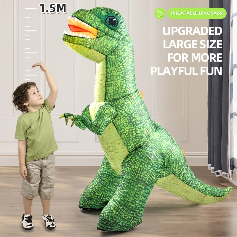 1.5M Inflatable Car toys  2.4G 360 Degree Rotate Inflatable Remote Control RC Moving Dinosaur Car Toy for Party Gift
