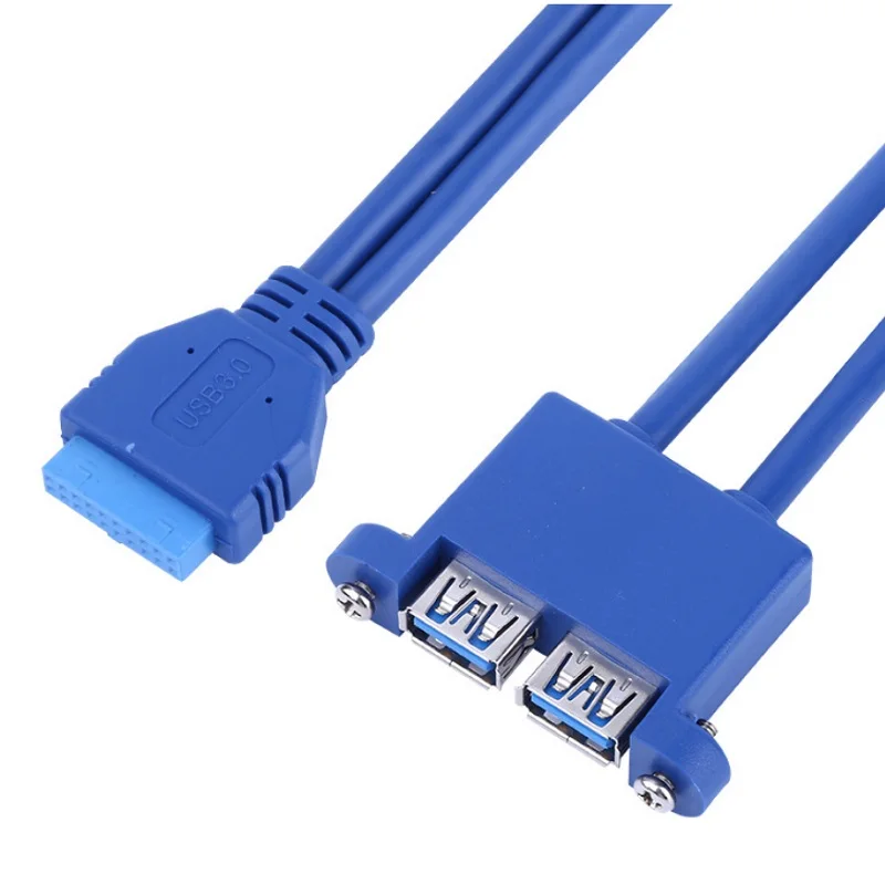 High-quality factory USB3.0 A female 2port to 20pin IDC cable for computer Data Transfer USB 3.0 Transfer cable