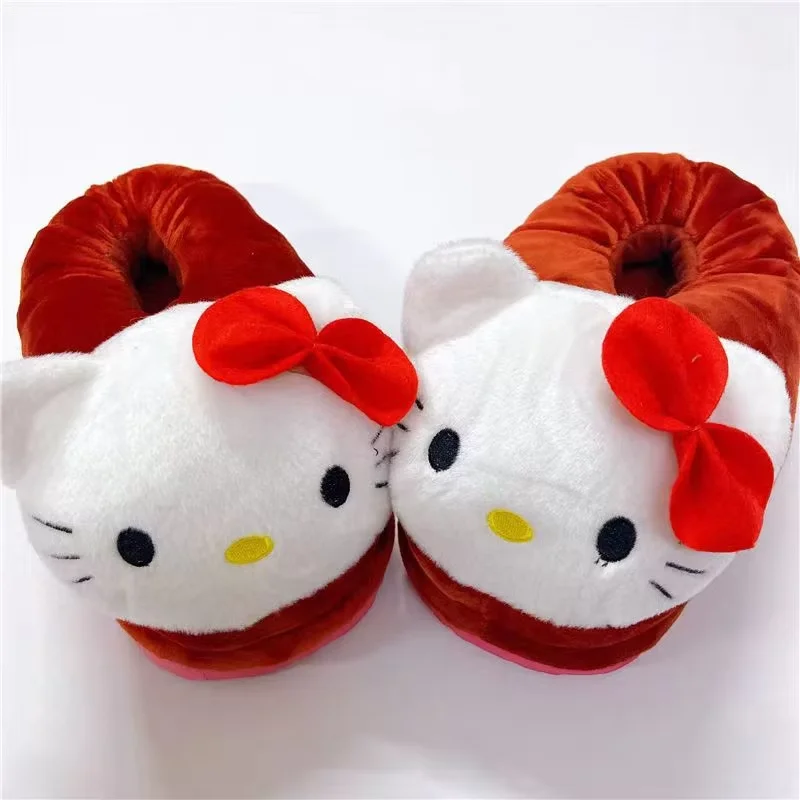 Cute KT Cat Cotton Winter Female Plush Slippers Indoor Super Thickened Warm slippers