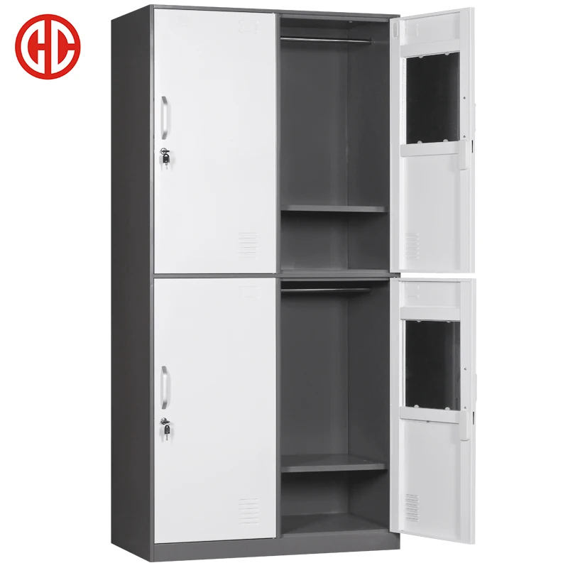 4 door clothes locker metal cloth wardrobe storage locker cabinet  high quality metal steel 4 door school  locker
