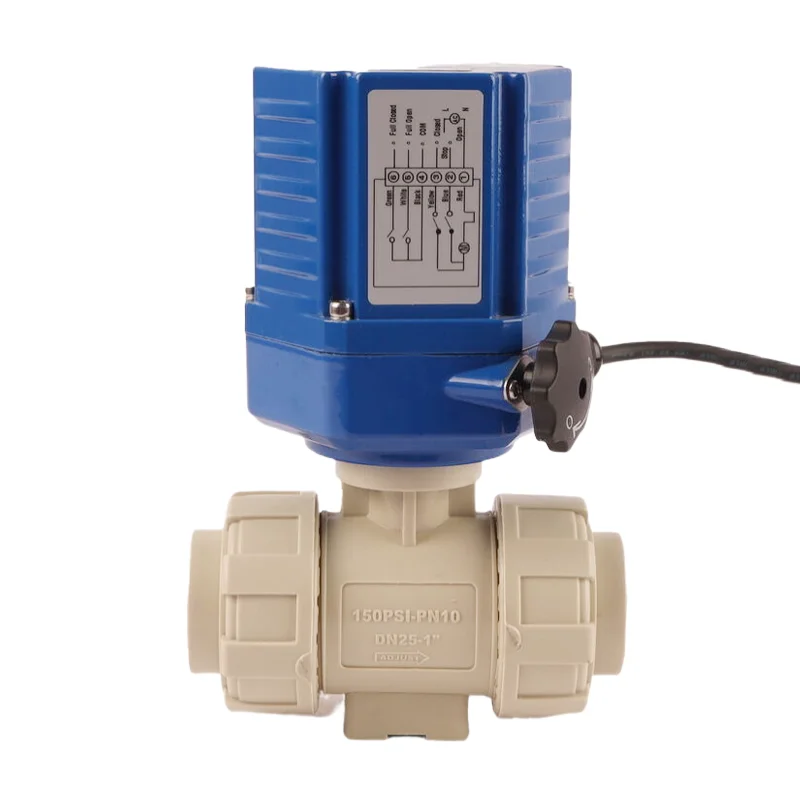 2 Way DC24V RS485 Cable Modbus Valve Intelligent Electric Flow Control Valve CPVC Electric Ball Valve for Water