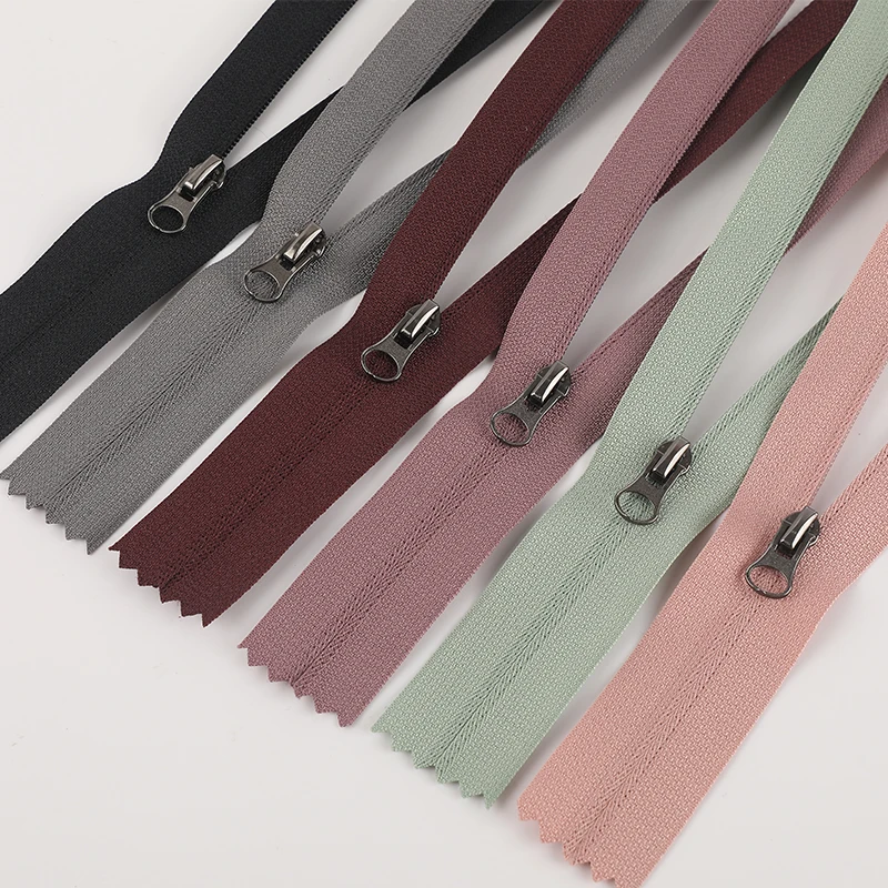 Cremalleras sin costura zipper closures 3# cierres de nylon close end reverse coil zipper