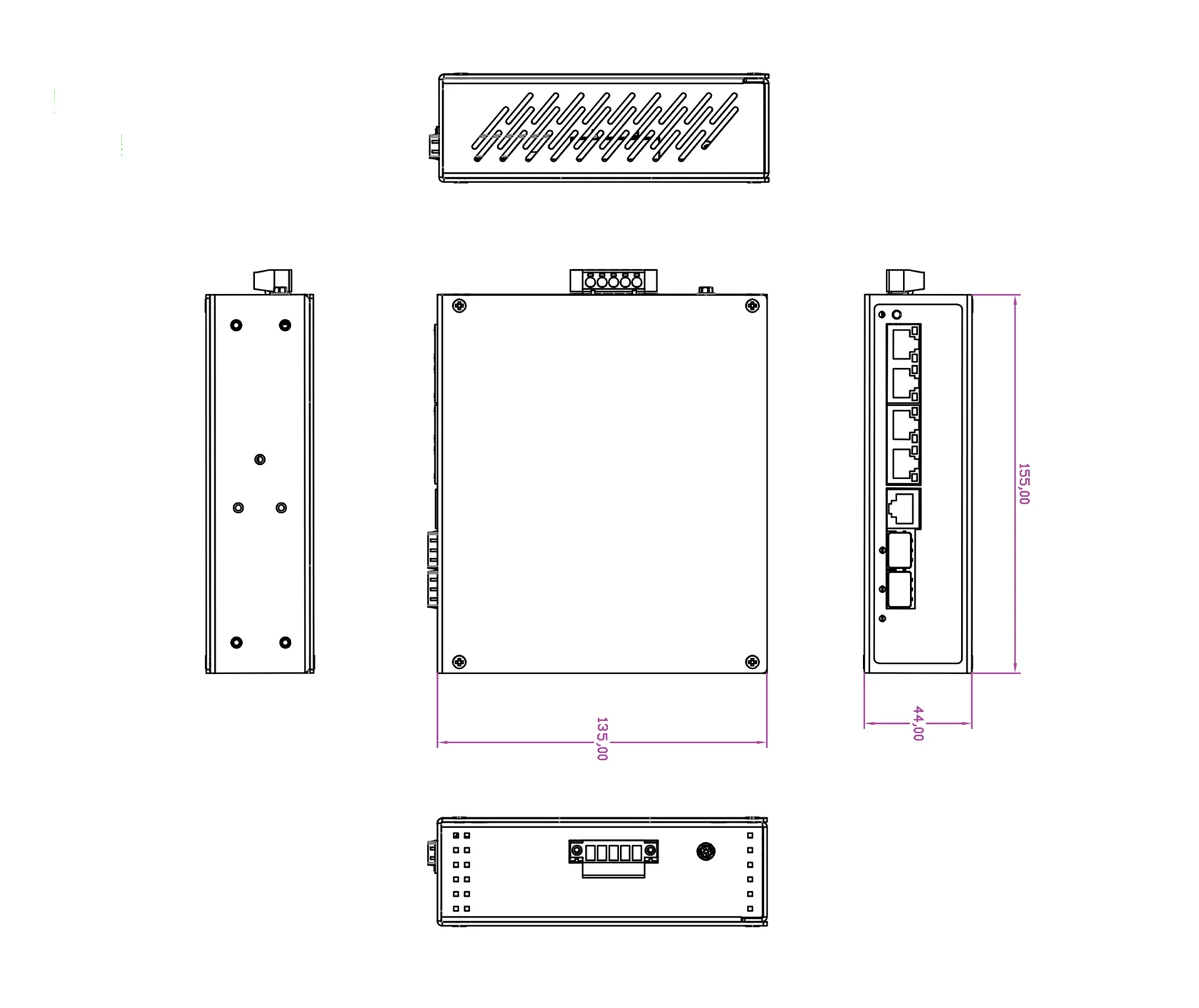Hot Sale 6 Gigabit RJ45 port Managed Industrial Din-Rail Fiber Switch POE with VLAN ERPS Ring Network switch