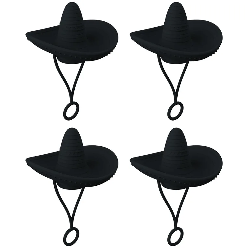 4pcs set Cowboy Hat Straw Cover Cap for Stanley Cup  Silicone Straw Topper Compatible with 30&40 Oz Tumbler with Handle
