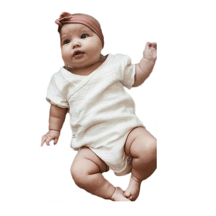 
Summer Baby Boy Girls Romper Solid Color Short Sleeve Playsuit Jumpsuit Sunsuit Clothes Outfits for 0-18M Newborn Infant Kids 