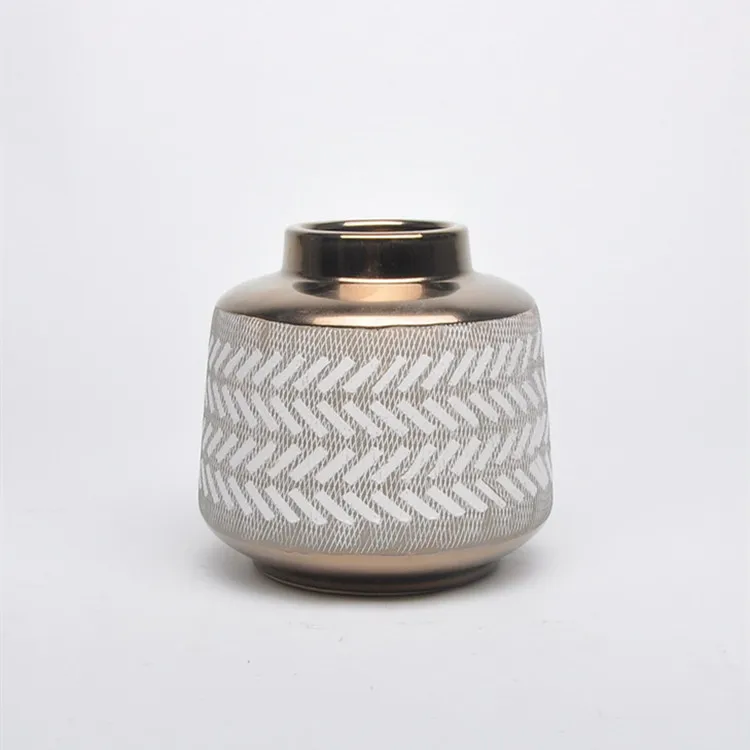 New metallic glaze home decoration accessories modern luxury vases home interior decor for home decor