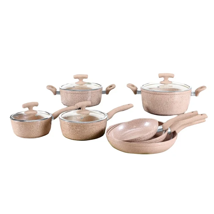 Forged aluminum korea marble cookware set