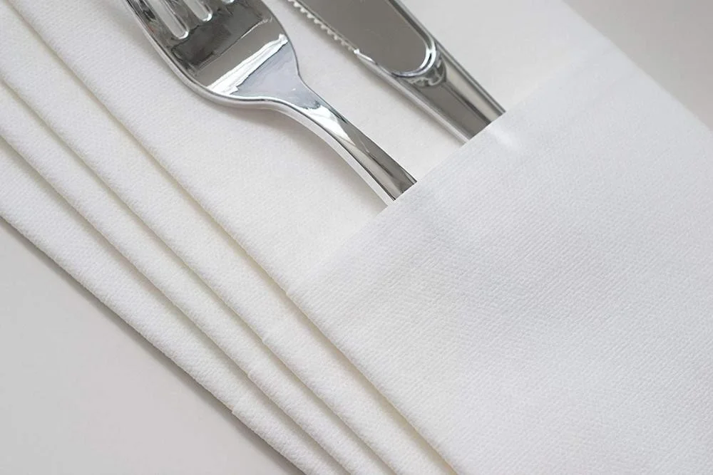 Cloth Like Paper Disposable Cutlery Pocket Sleeve Napkins Air laid Table