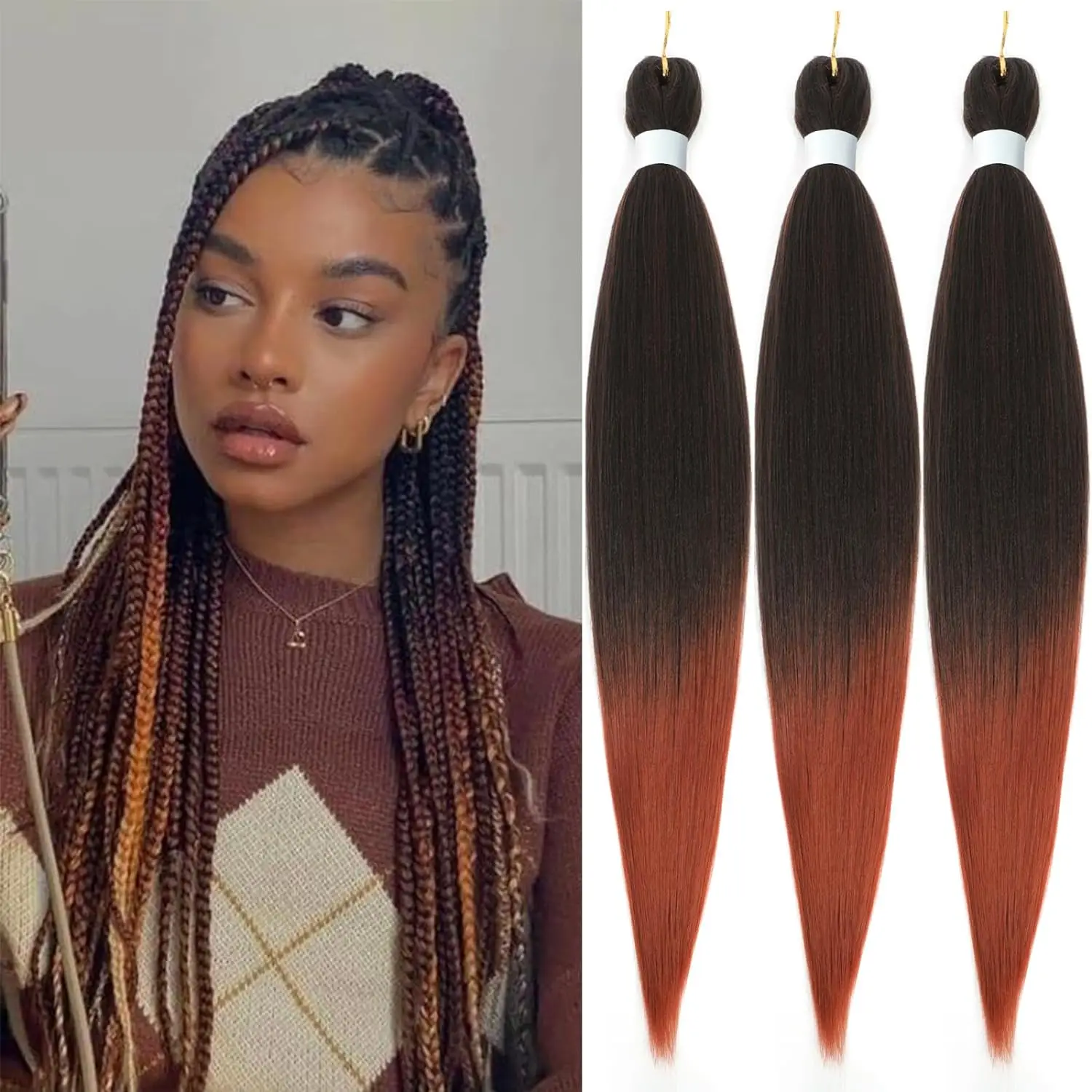 26inch 90grams Pre Stretched Hair Low Temperature Fibre Synthetic Pre Stretched Braiding Hair Extensions