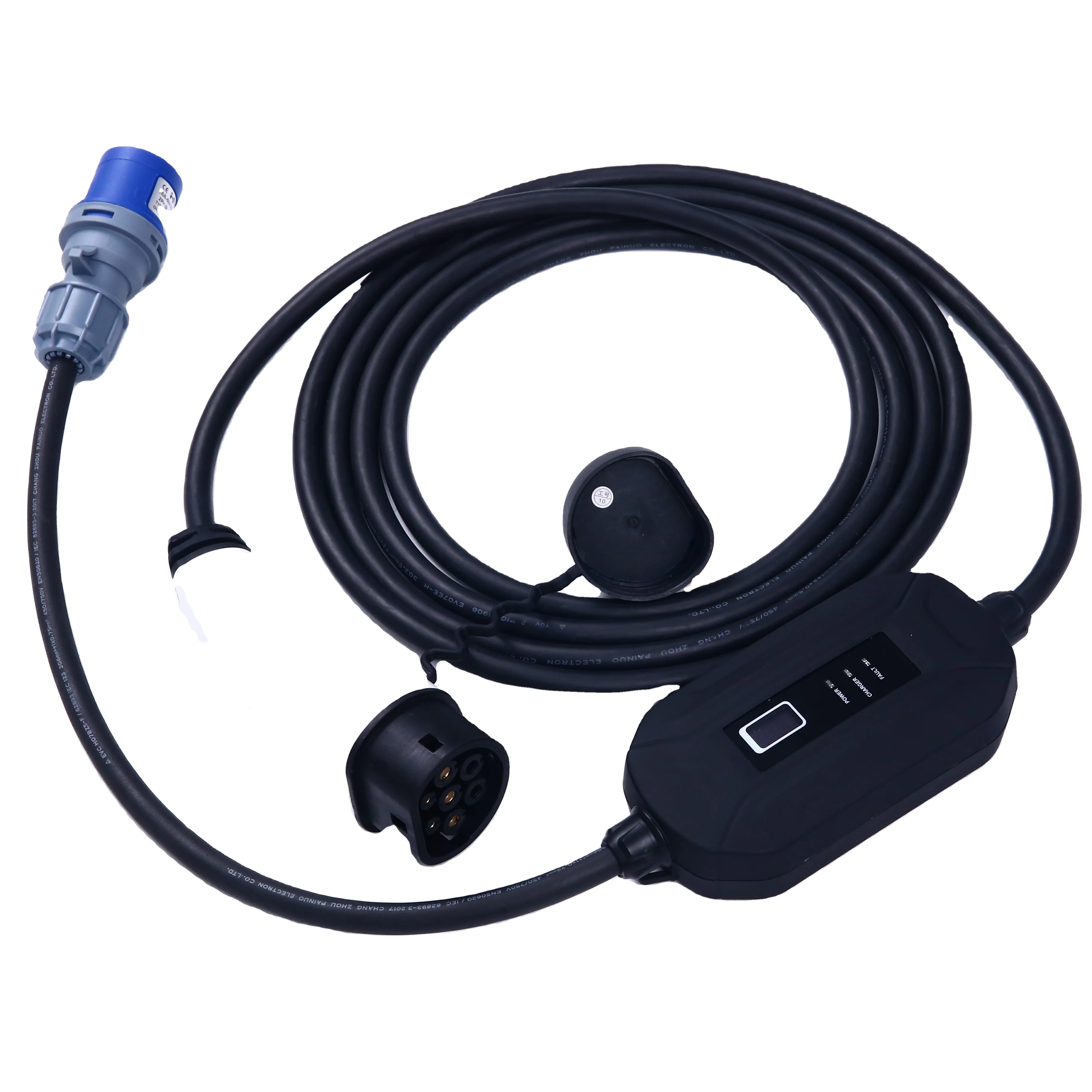 16A adjustable Electric vehicle mode 2 ev charger type 1 ev charging plug for sale