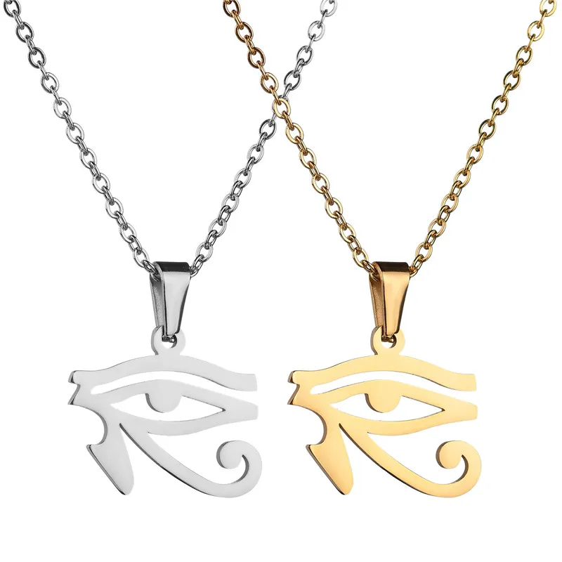 Egyptian Gods Power Eye Necklace Eye Of Horus Stainless Steel Clavicle Chain Necklace