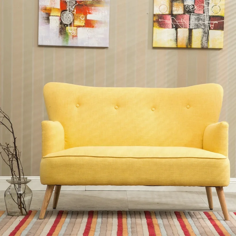 
Modern nordic style fabric upholstered camping home seat love seat sofa 