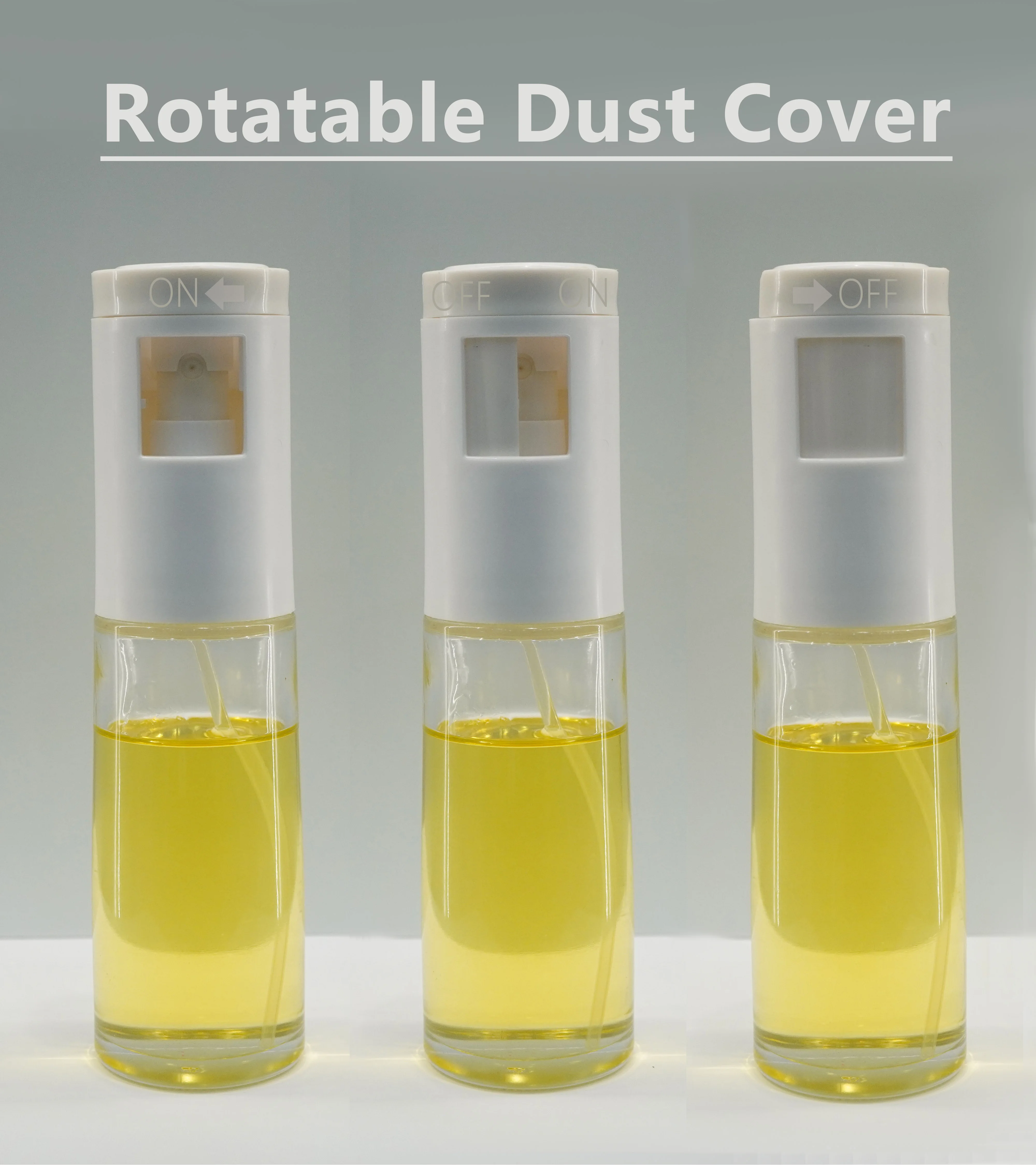 bbq kitchen plastic white top nozzle and transparent glass olive oil sprayer