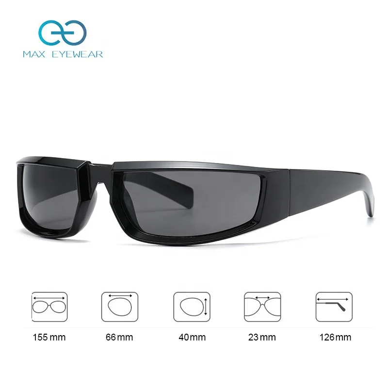 New Trendy Wrap Around Biker Cycling Y2K Sunglasses Retro Sports Glasses For Men Fashion Eyewear