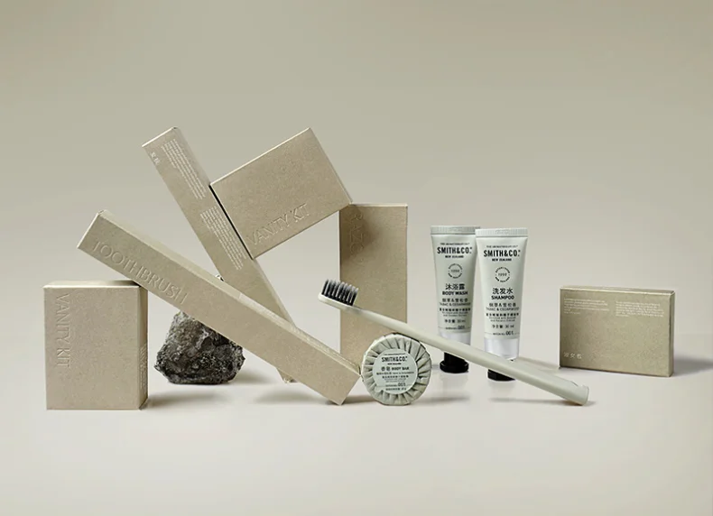 Taste level hotel B&B disposable toiletries toothbrush toothpaste set kraft paper packaging shampoo comb
