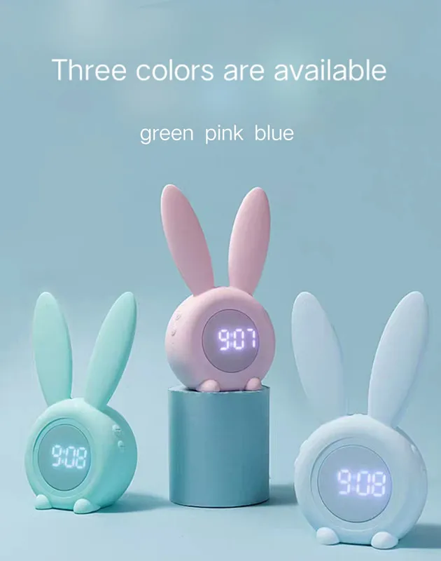 Hot selling cute rabbit    Snooze alarm  clock with   USB Charging