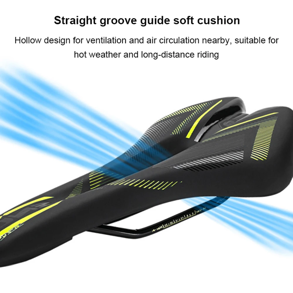 ENLEE Mountain Road Bike Saddle Comfort Sponge Cycling cushion Seat PU Leather Bicycle Hollow Seat