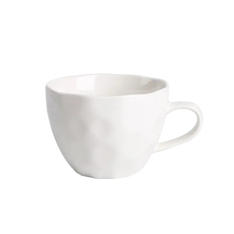 Colorful Ceramic Coffee Cup with Handle Simple Atmosphere Design Sense Mug Cute Handgrip Shape