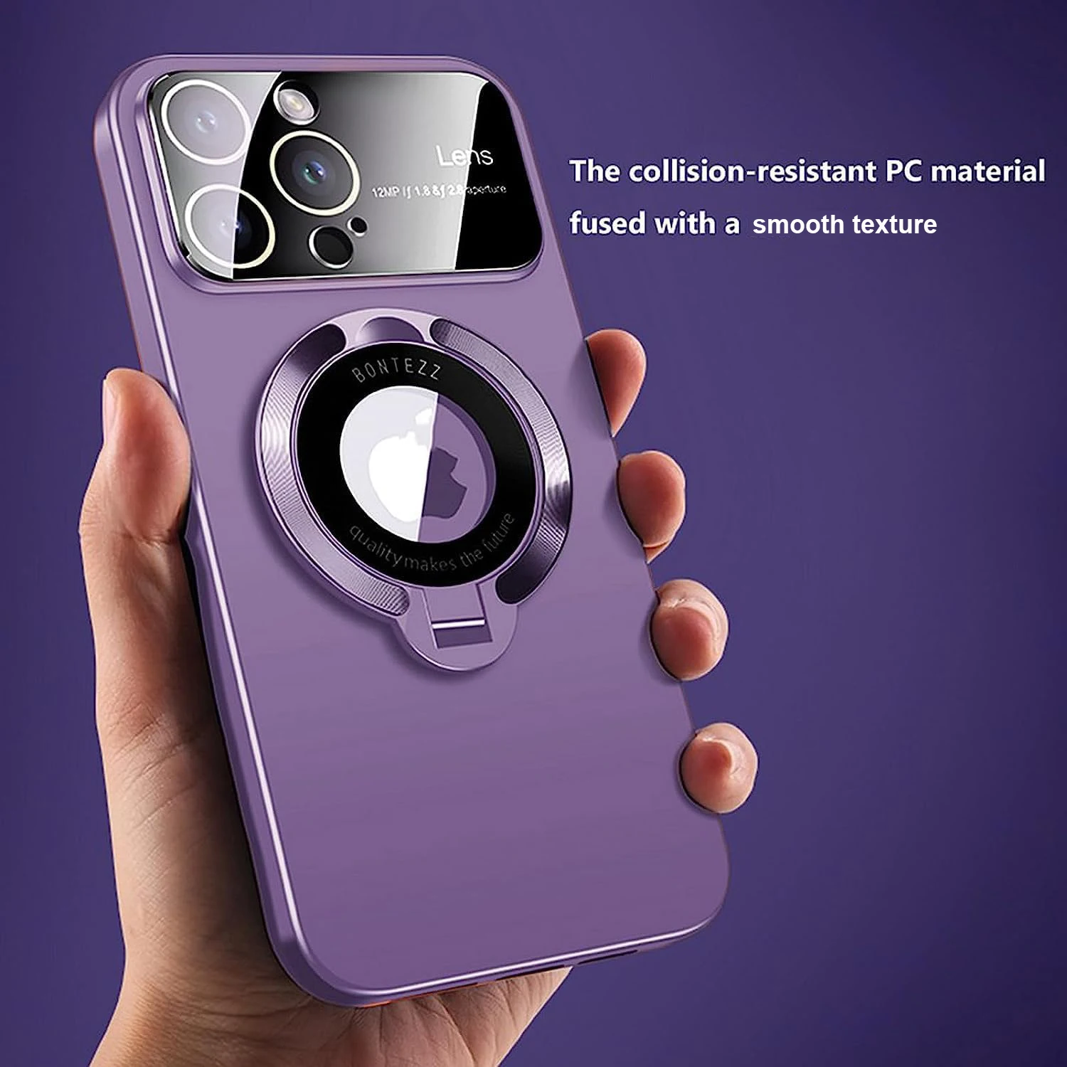 OEM PC Thin Magnet Ring Cover with Stand Wireless Charger Big Window Phone Case for iPhone 15 14 13 Pro Max