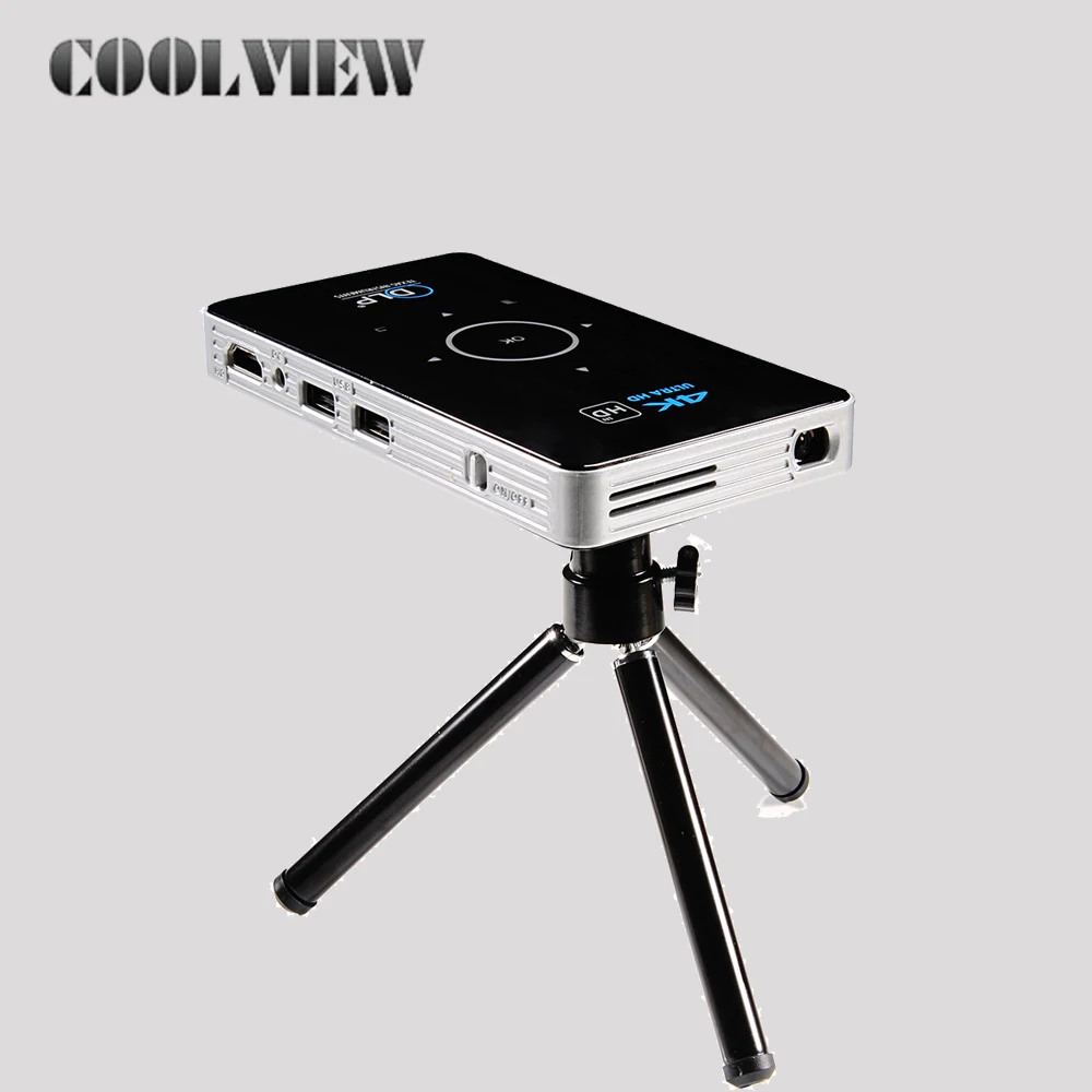BT WIFI Android  brightness mini portable smart pocket cubic cinema video DLP home projector with speaker