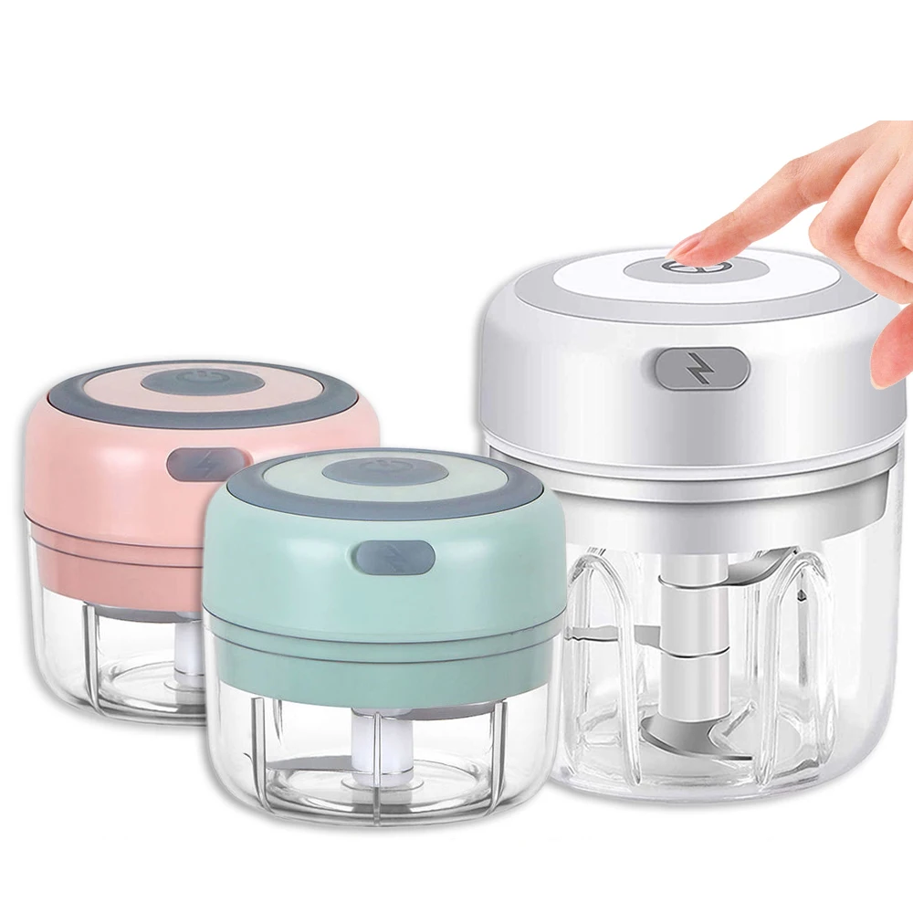 100/250mL Mini Electric Garlic Chopper USB Charging Ginger Masher Machine Sturdy Durable Chili Vegetable Crusher Kitchen Tool