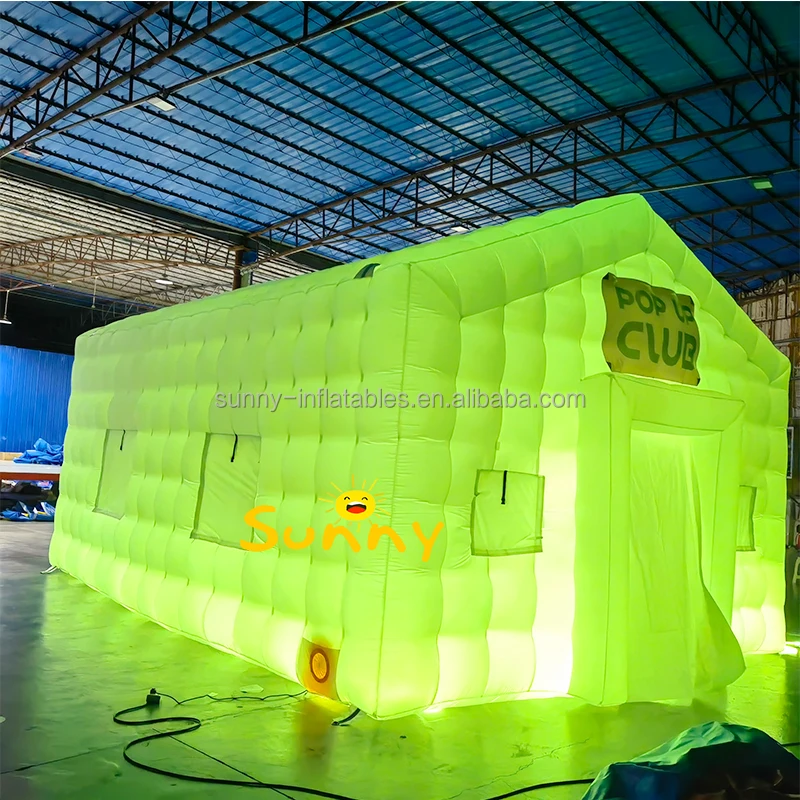 Customized Portable Inflatable-nightclub With Lights White Inflatable Nightclub Light Tent