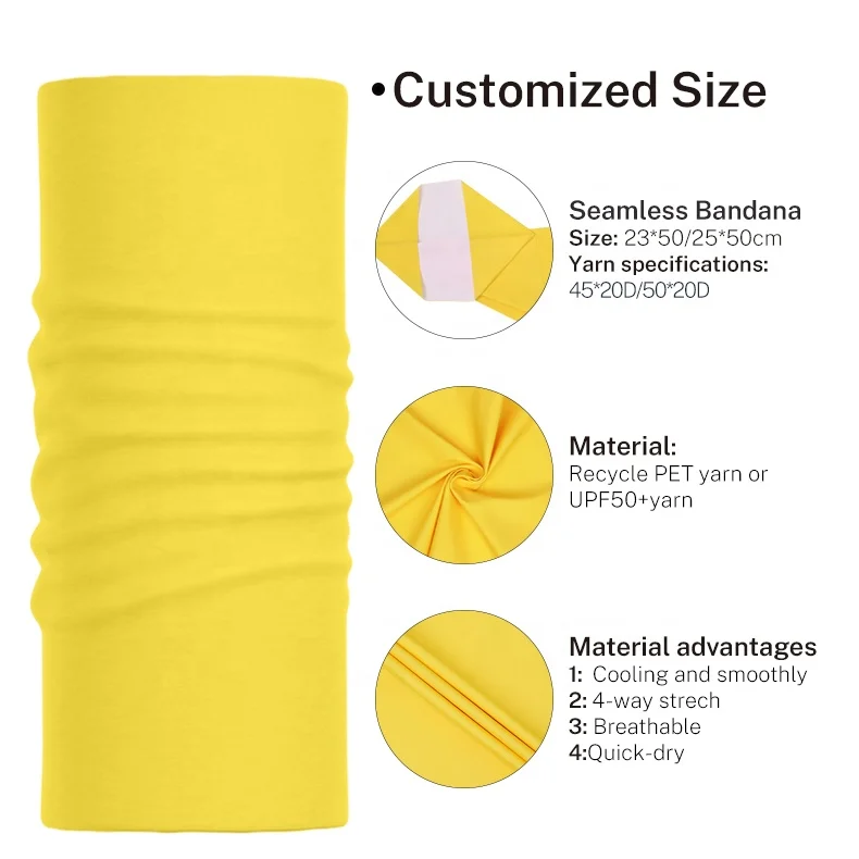 2022 Premium swan ice spandex polyester stretch seamless tubular fabric tube bandana raw material for sublimation printing